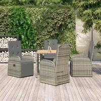 vidaXL Garten-Essgruppe 5-tlg. Grau