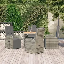 vidaXL Garten-Essgruppe 5-tlg. Grau