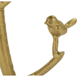 Mauro Ferretti Beistelltisch Vögel Marmor Ø 38x60 cm gold weiß - Gold/Weiß