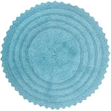 DII Crochet Collection Badematte, wendbar, rund, Durchmesser 69,8 cm, Cameo Blue