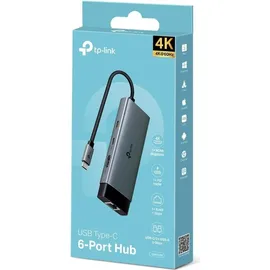TP-Link UH6120C USB C Hub PD100W, 4K HDMI, 1× USB C 5Gbps, 2× USB A 5Gbps, Gigabit Ethernet, kompatibel mit MacOS, Windows, Linux, iPad OS, iOS, Android, ChromeOS, Nintendo