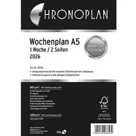 Chronoplan Kalendereinlage Wochenplan A5 2026 Weiß