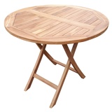 Runder Teak Tisch Massivholz Beistelltisch Gartentisch Balkontisch klappbar 90