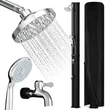 Aopunly Solardusche 35 L – Großvolumige Outdoor-Dusche inkl. UV-Schutzhaube, praktischer Handbrause & Wasserablassschraube – Perfekt für Garten, Camping & Pool