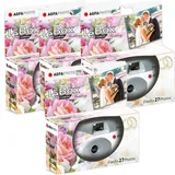 PHOTO PORST 4 x Hochzeitskamera, Partykamera Edition Wedding (je 27 Aufnahmen, 4er Pack, 35mm, Automatik, Farbe)