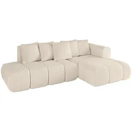 altdecor Ecksofa Cord 4-Sitzer Beige