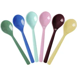 RICE Melamin Teelöffel Show Your True Colors Einfarbig 6er-Set, diverse Farben