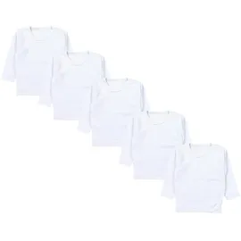 TupTam Unisex Baby Wickelshirt Langarm 5er Pack, Farbe: Weiß, Größe: 68 - 68