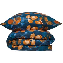 SCHIESSER Maxima Floralprint Blau-Rost 135 x 200 cm + 80 x 80 cm