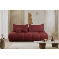 Fun Möbel Schlafsofa Designersofa Sofa 3-Sitzer ANZIA in Stoff Ascot Bukla, Rundumbezug, inkl. Schlaffunktion mit Bettkasten rot