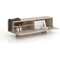 Schrank niedrig SOLID, 1800 x 400 x 550 mm, Eiche natur