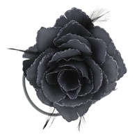 Topkids Accessories Haarspange mit Rosenblüten, Sicherheitsnadel, Haarnadel, für Damen und Mädchen, Hochzeit, Abschlussball, Party, besondere Anlässe (grau)