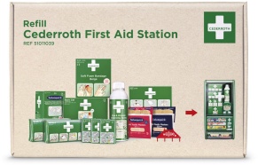 Cederroth First Aid Station Nachfüllpaket Erste-Hilfe-Station, Praktisches Nachfüllset für Erste-Hilfe-Stationen, 1 Set = 12 Teile