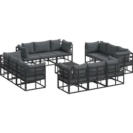 vidaXL Garten-Lounge-Set 13-tlg. schwarz Aluminium