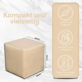 Best For Home Sitzhocker Samt 40 x 41 x 40 cm Beige