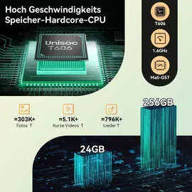 kingrid 10,1" 5G (2023) 24 GB RAM 256 GB Grau