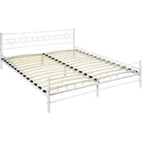 Tectake tectake® Metallbett, robustes Stahlgestell, bodenschonende Kunststoffkappen, 180 x 200 cm
