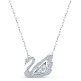 Swarovski Dancing Swan Halskette, Schwan, Weiss, Rhodiniert