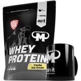 1kg Mammut Whey Protein Eiweißshake - Set inkl. Protein Shaker, Riegel, Powderbank oder Tasse (Vanilla Ice Cream, Mammut Keramik Tasse)