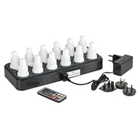 Duni LED-Set Lichter Mehrfarbig Wiederaufladbar 12 Stück 70 x 40 mm multicolour