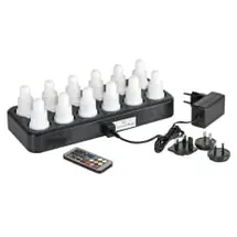 Duni LED-Set Lichter Mehrfarbig Wiederaufladbar 12 Stück 70 x 40 mm multicolour