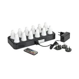 Duni LED-Set Lichter Mehrfarbig Wiederaufladbar 12 Stück 70 x 40 mm multicolour
