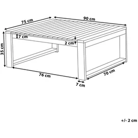 Beliani Timor II Beistelltisch 90 x 75 x 35 cm Dunkelbraun