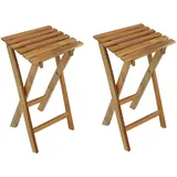 deluke Hocker CAIRO 2er Set Eukalyptus Natur 62x27x29cm Sitzhocker Beistelltisch Pflanzenständer