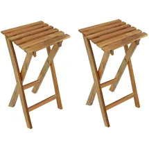 deluke Hocker CAIRO 2er Set Eukalyptus Natur 62x27x29cm Sitzhocker Beistelltisch Pflanzenständer