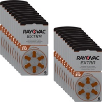 120 x Rayovac Extra Advanced Hörgerätebatterien 312 20 Blister 312AU-6XEMF