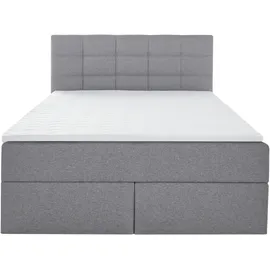 Home Affaire Boxbett HOME AFFAIRE "Ovalo", grau, B:154cm L:210cm, Komplettbetten, Boxspringbett, wahlweise mit Bettkasten, in H2, H3 & H4 erhältilich, Topseller