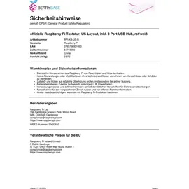 Raspberry Pi RPI-KEYB USB DE