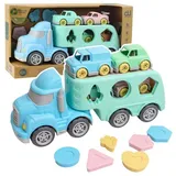 Wisam LKW-Abschleppwagen-Sortierspiel mit Autos, Bausteinen 128-tlg.