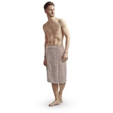 BestLivings Sauna Kilt Herren "Flauschig" Braun - 60x145cm One Size - Saunahandtuch mit Gummizug und Knopfverschluss - Saunatuch Knielang