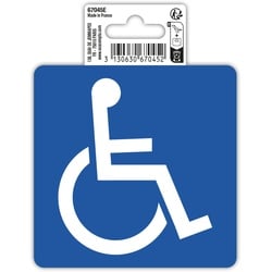 Exacompta 67045E 1x Hinweisschild selbstklebend, PVC, für Menschen mit Behinderung/Schwerbehindertenausweis/barriefrefreier Zugang 10 cm - Blau