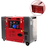 GeoTech Pro DGP8500SE-3 - Leiser Diesel-Stromerzeuger mit Rädern mit AVR-Regelung 6 kW - Dauerleistung 5.5 kW Full-Power + ATS 400V