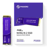 PHIXERO P5000 NVMe SSD 2TB PCIe Gen 4.0 x4 M.2 SSD 2280 Geschwindigkeiten bis zu 5200 MB/s Internes Solid-State-Laufwerk für Laptop All-in-One-PC Desktop-Spiele/Design/Rendering