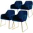 ML DESIGN modern liv Esszimmerstuhl 4er Set Samt blau