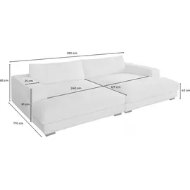 KAWOLA Big Sofa Madeline Cord grau