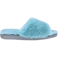 Vanuba - Damen Plüsch Hausschuhe Lammfell Schafwolle D010 Turquoise, Größe 39 EU - 39