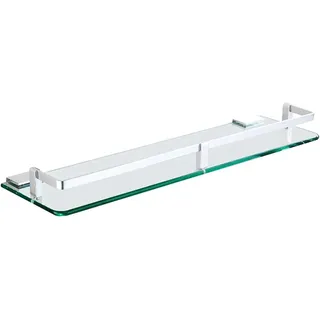 CAFIEDR Badezimmer-Glasregal, Space-Aluminium-Hartglasregal für wandmontierte Duschräume, Badezimmer-Einschicht-Spiegelfrontregal, Badezimmer-Glasregal,60CM