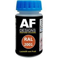 Alex Flittner Designs Lackstift RAL 2001 ROTORANGE seidenmatt 50ml schnelltrocknend Acryl