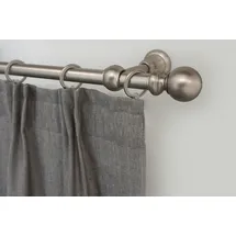 GARESA Gardinenstange GARESA "ANDREA", silber (mattnickelfarben), L:160cm Ø:20mm, Metall, Gardinenstangen, Vorhanggarnitur, verlängerbar, Endknopf Kugel lang, mit Ringen