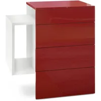 Vladon Nachttisch, Bordeaux, Holzwerkstoff, 60x63x36 cm, Schlafzimmer, Nachttische