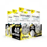Hearing360 40 Hörgerätebatterien Größe 10 Premium Qualität (5 Blistercard a 8 Batterien)