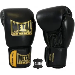 Leder-Boxhandschuhe Metal Boxe thai series SCHWARZ|SCHWARZ|gold 14 OZ