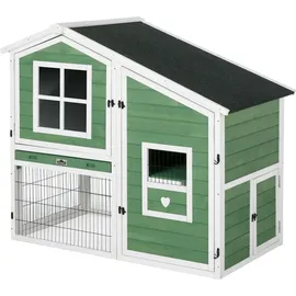 dehner lieblinge Dehner Nagerheim Tempio, Hasenstall mit Freigehege, 140 x 78 x 120 cm, grün