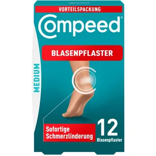 Compeed Blasenpflaster Medium – Hydrokolloid-Pflaster gegen Blasen an den Fersen, 12 Pflaster