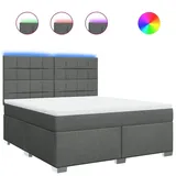 vidaXL Boxspringbett mit Matratze Dunkelgrau 180x200 cm Stoff