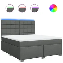 vidaXL Boxspringbett mit Matratze Dunkelgrau 180x200 cm Stoff